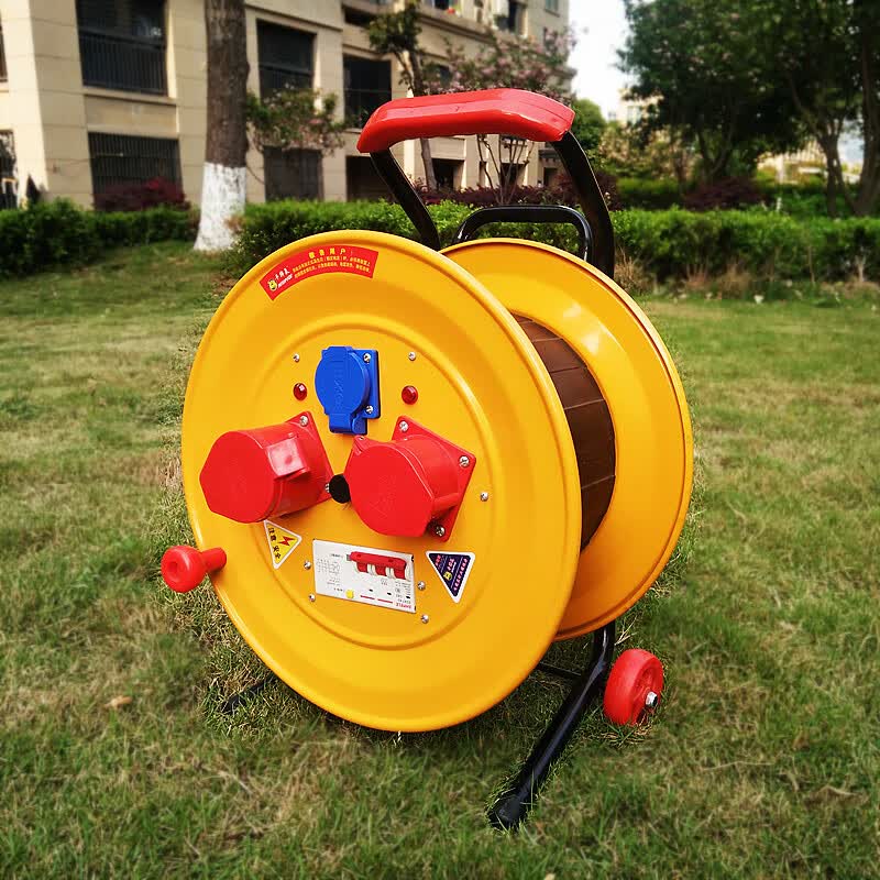 v 插座电缆盘拖线盘移动电源延长接线盘卷线收线轴线圈 厂标50米 4