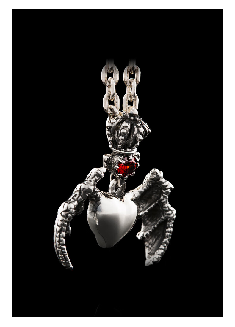 【官方】美国rockride 恶魔之心吊坠925时尚项链个性复古 吊坠套餐