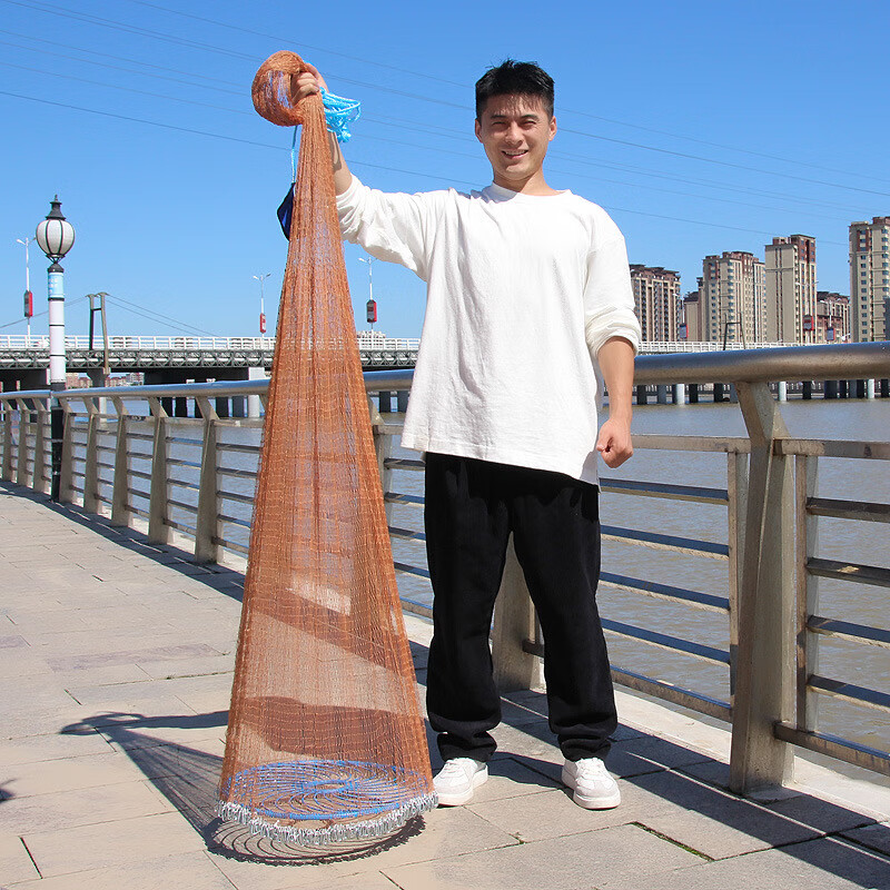 【新升级】飞盘手抛网 手撒网美式易抛渔网打渔网旋网抡网坠子捕鱼网