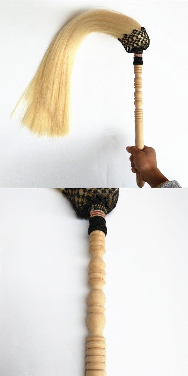 拂尘掸子太佛尘真马尾道教道士用品法器道具甩子浮尘厂家直销 2两马尾