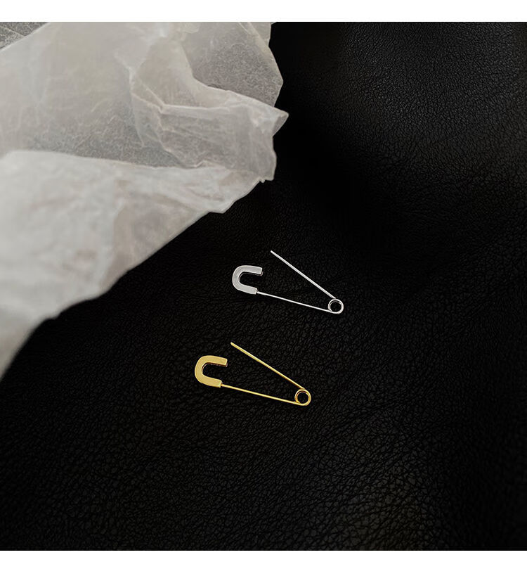 奢菲洛冷淡风回形针耳钉女ins潮精致轻奢小众设计感耳环曲别针耳饰