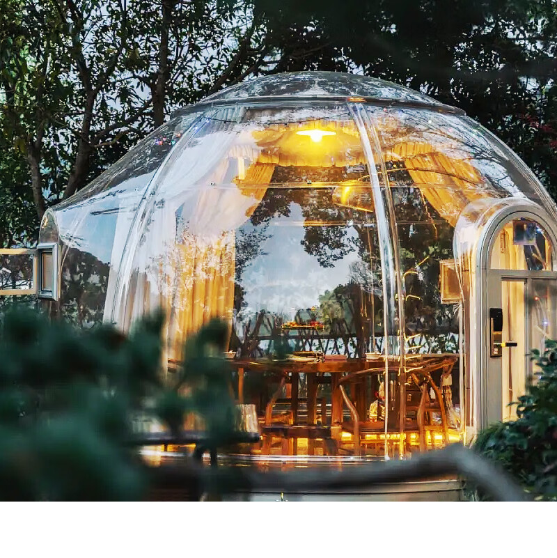 网红户外餐厅泡泡屋民宿透明帐篷玻璃房pc星空房阳光房别墅酒店【图片