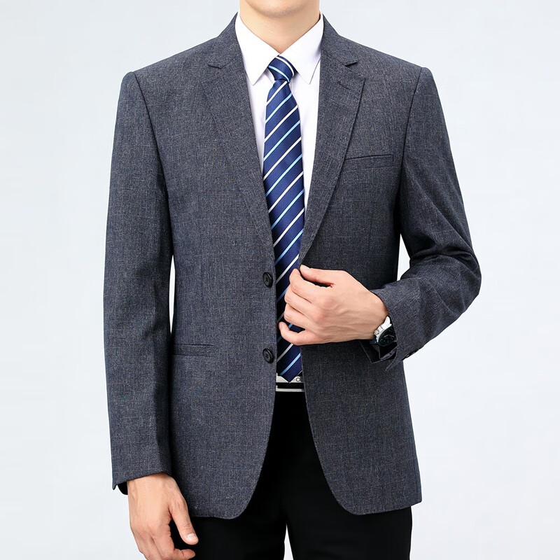 gburada品牌高档商务休闲便西西服男士中老年羊毛春秋款单西装爸爸装