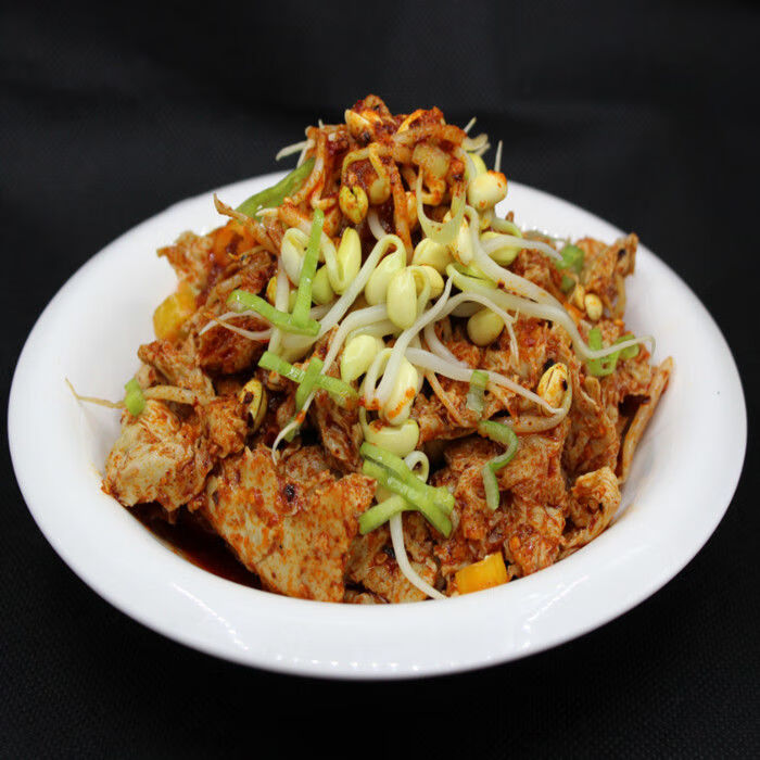 岐山手撕豆芽拌面筋纯手工陕西特产宝鸡擀面皮凉皮大凉拌素食320g豆芽