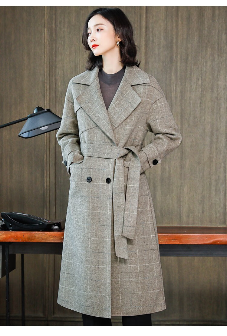 gellvann品牌中长双面呢羊毛大衣女过膝羊毛呢子时尚风衣2020冬季新品