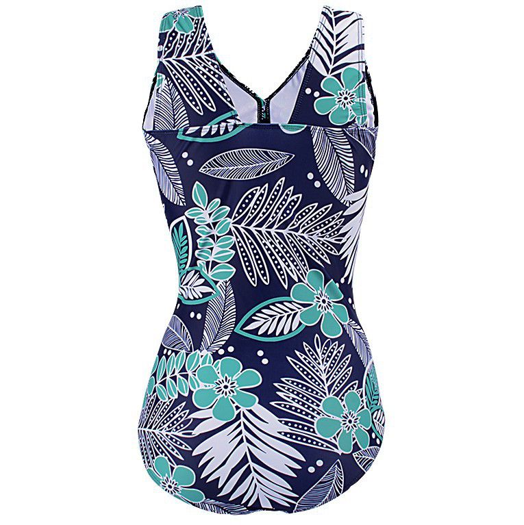 孕妇泳衣孕妇泳衣保守沙滩挂脖连体泳装 胖mm大码纯色性感比基尼斜肩