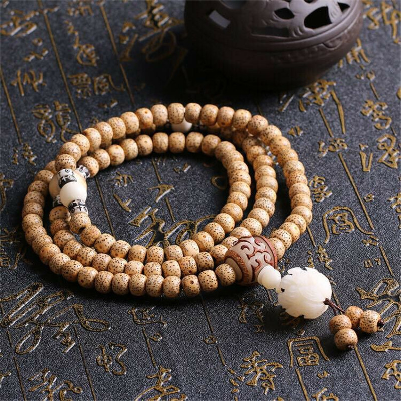 梦豪星月菩提莲花吊坠配饰沉香圆珠男款手链女款项链毛衣链h 尺寸8*10