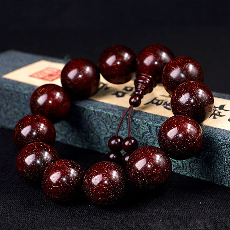 【精选好礼】印度小叶紫檀手串男老料爆满金星10820文玩佛珠檀香木