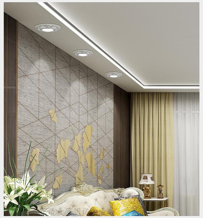 欧式筒灯欧式筒灯led家用嵌入式客厅孔灯吊顶天花灯牛眼变光射灯 香槟