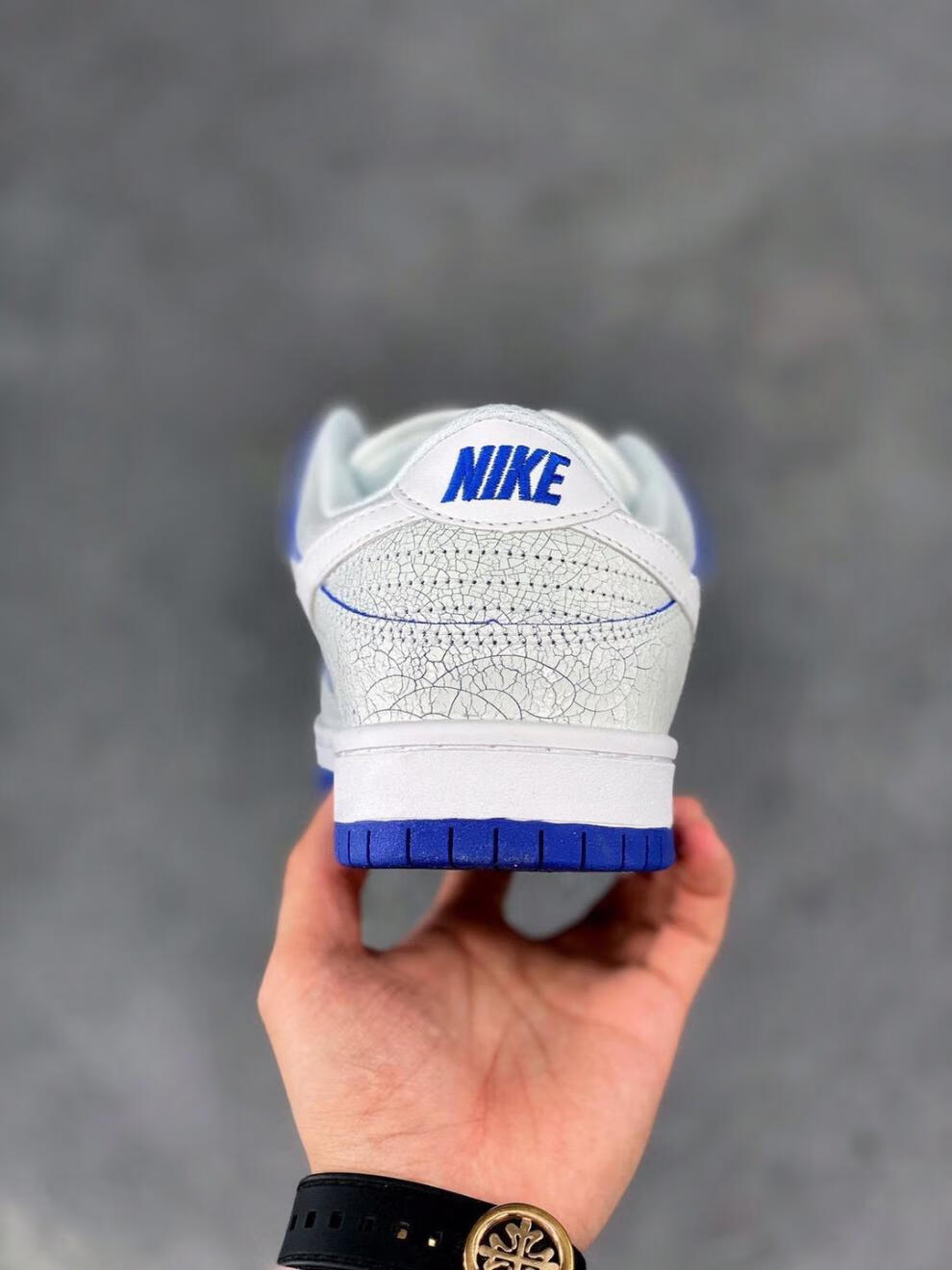 nike耐克2022年夏季新款sb dunk low白蓝扣扣乐爆裂纹冰蓝青花瓷