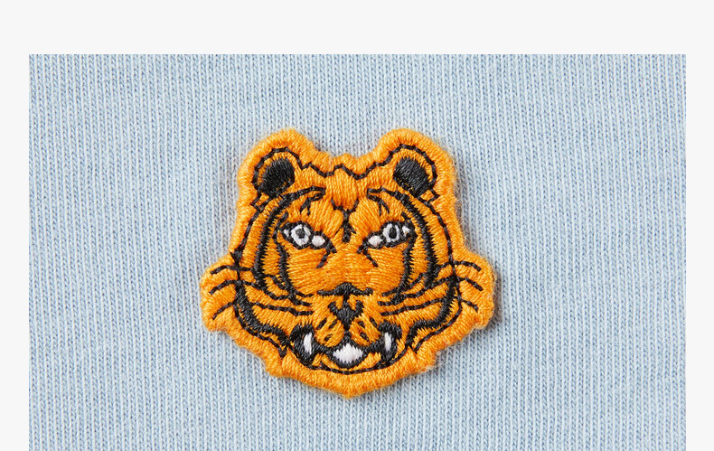 kenzo 高田贤三 2022年春夏新款 男士小虎头刺绣棉质圆领短袖t恤 蓝色