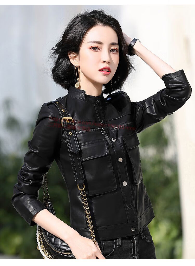 袋鼠 真皮皮衣外套女春秋2020年新韩版短款上衣小个子绵羊皮机车皮