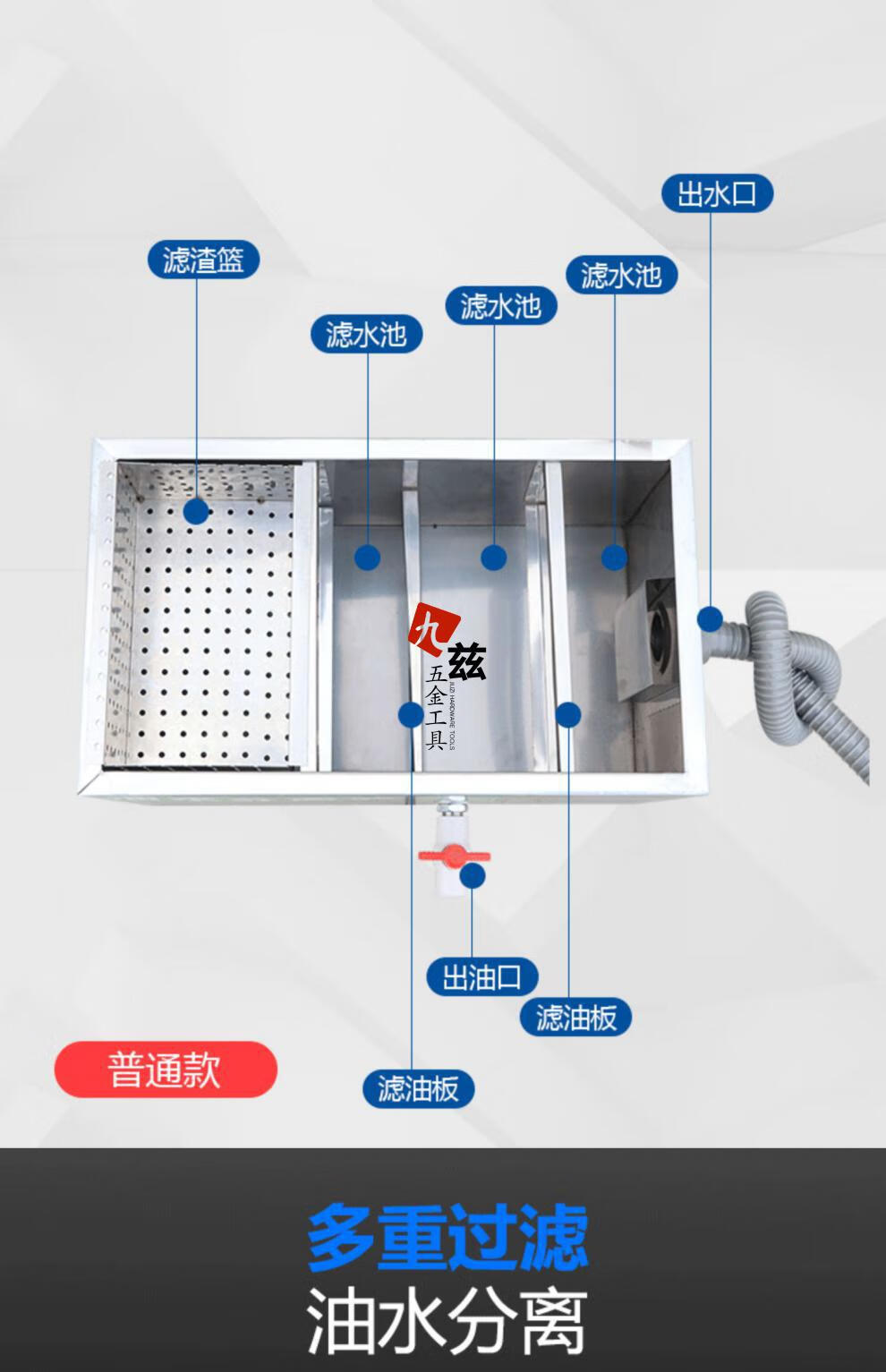 商用油污家用隔油池地埋式 加厚款300*220*180(单孔)【图片 价格 品牌