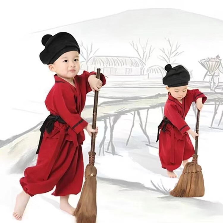 【沫沫家】儿童中国风汉服套装男女童古风宝宝衣服 小牧童【三字经】