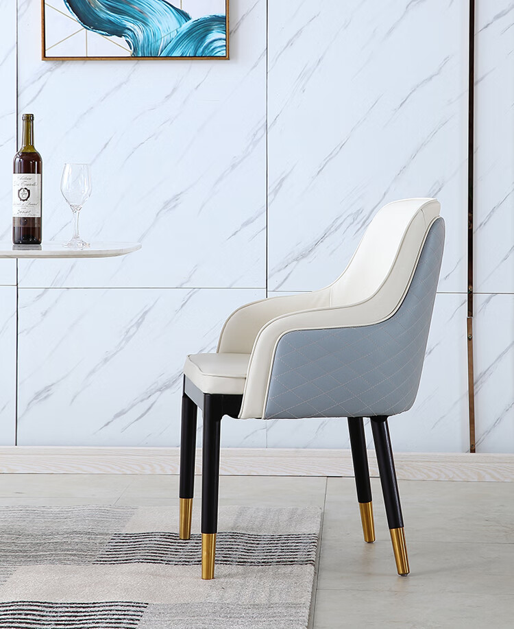 高档餐椅 家用 饭厅椅子北欧轻奢餐椅实木别墅样板房接待洽谈椅宾利