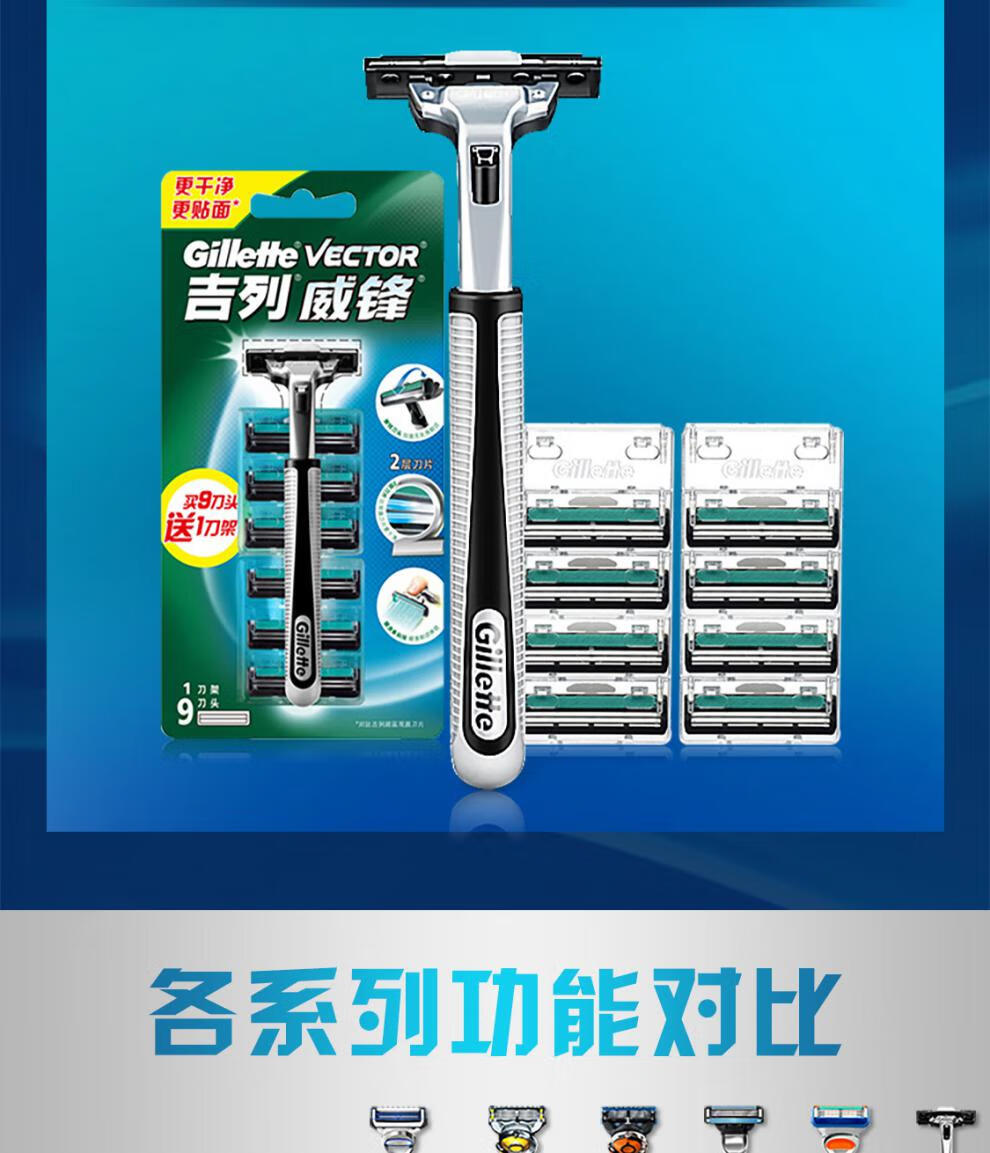 吉列威锋双层刀片男士剃须刀吉利手动刮胡刀刀头胡须刀节日送男友送