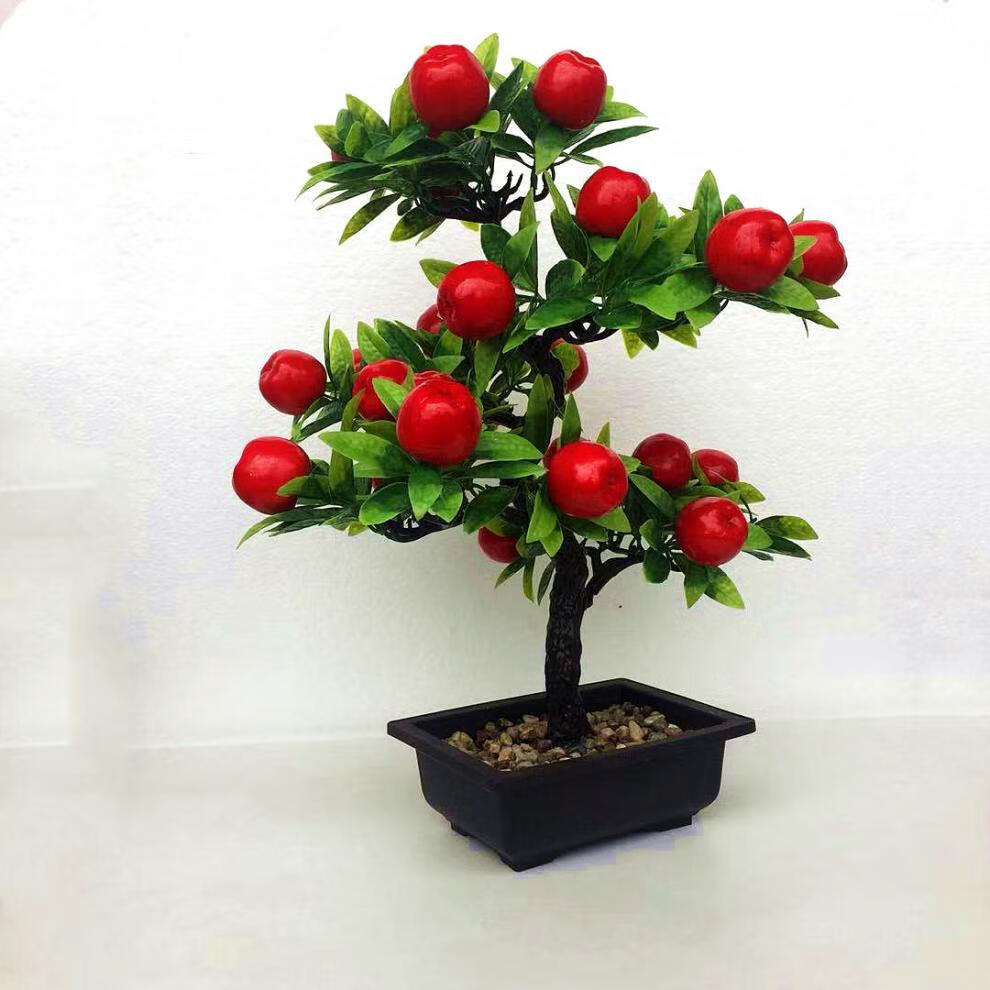 塑料发财树仿真苹果假桃子果树塑料大型室内装饰摇钱树盆栽水果树发财
