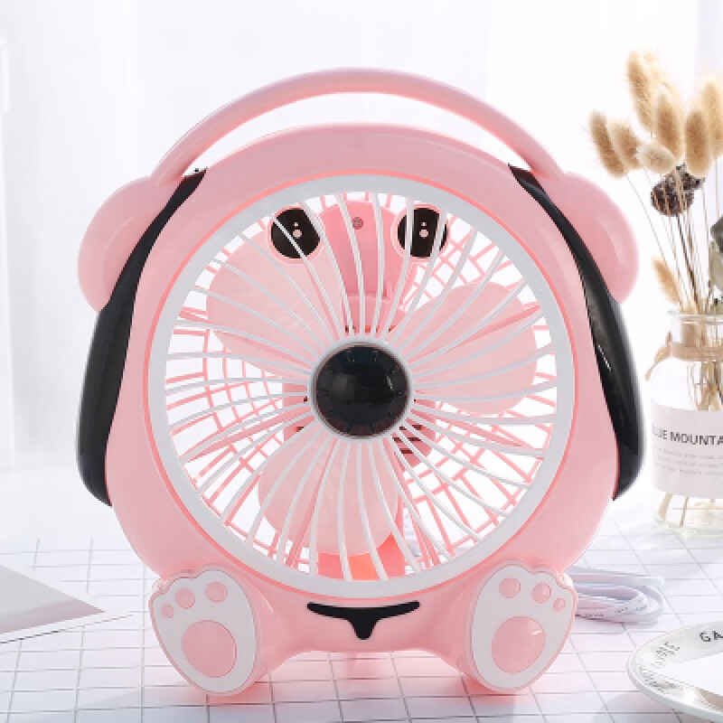 卡通大白小电风扇宿舍静音办公室桌面插电迷你便宜台式儿童电扇蓝企鹅