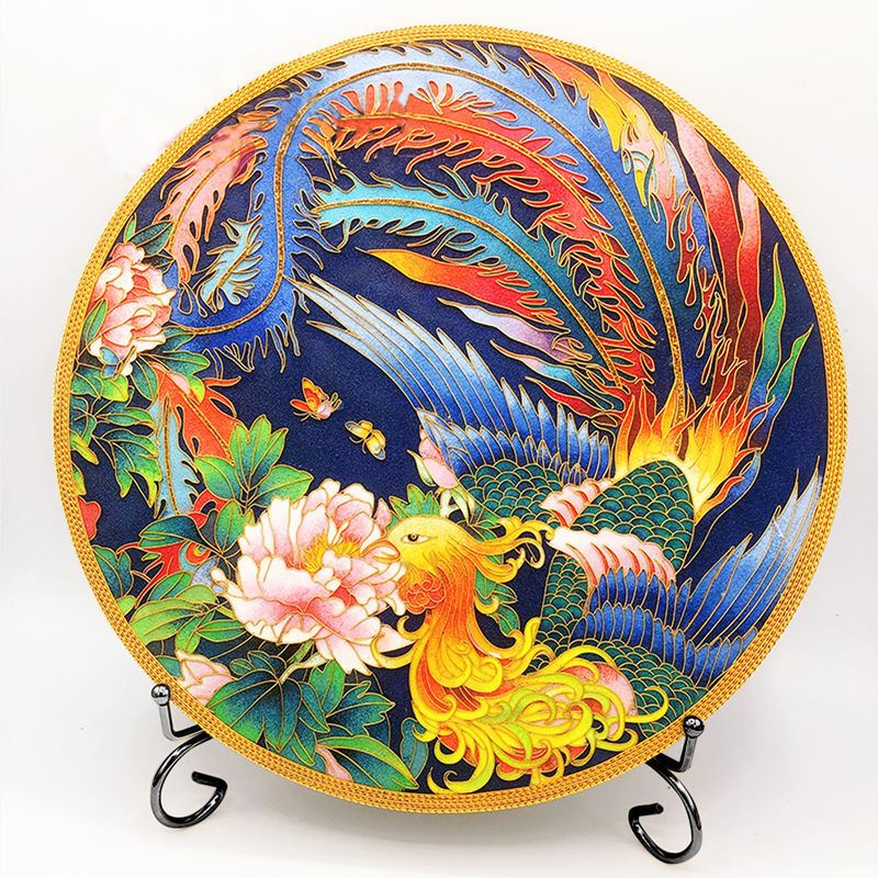 景泰蓝掐丝珐琅画diy金丝初学非遗手工材料包全套摆台送架子 054-鲤鱼