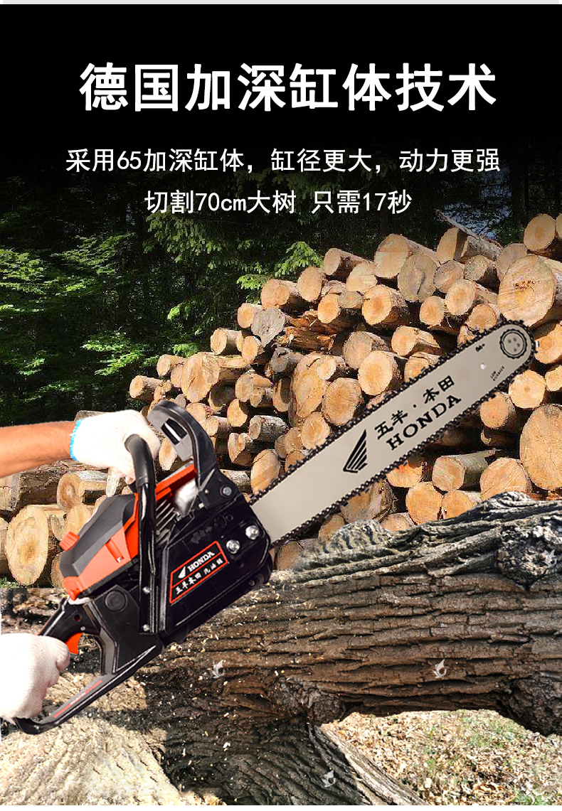 新款大功率油锯伐木锯进口家用手提汽油锯原装多功能电锯汽油锯高配双