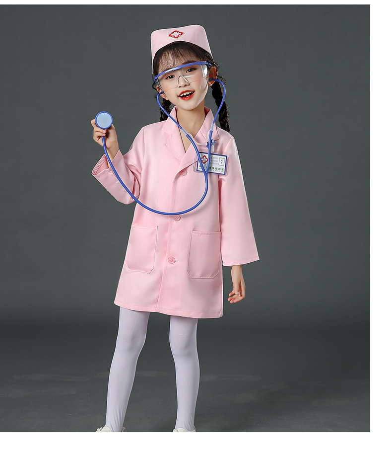 儿童医生演出服装幼儿宝宝过家家职业角色扮演小白大褂小孩子拉贝琳