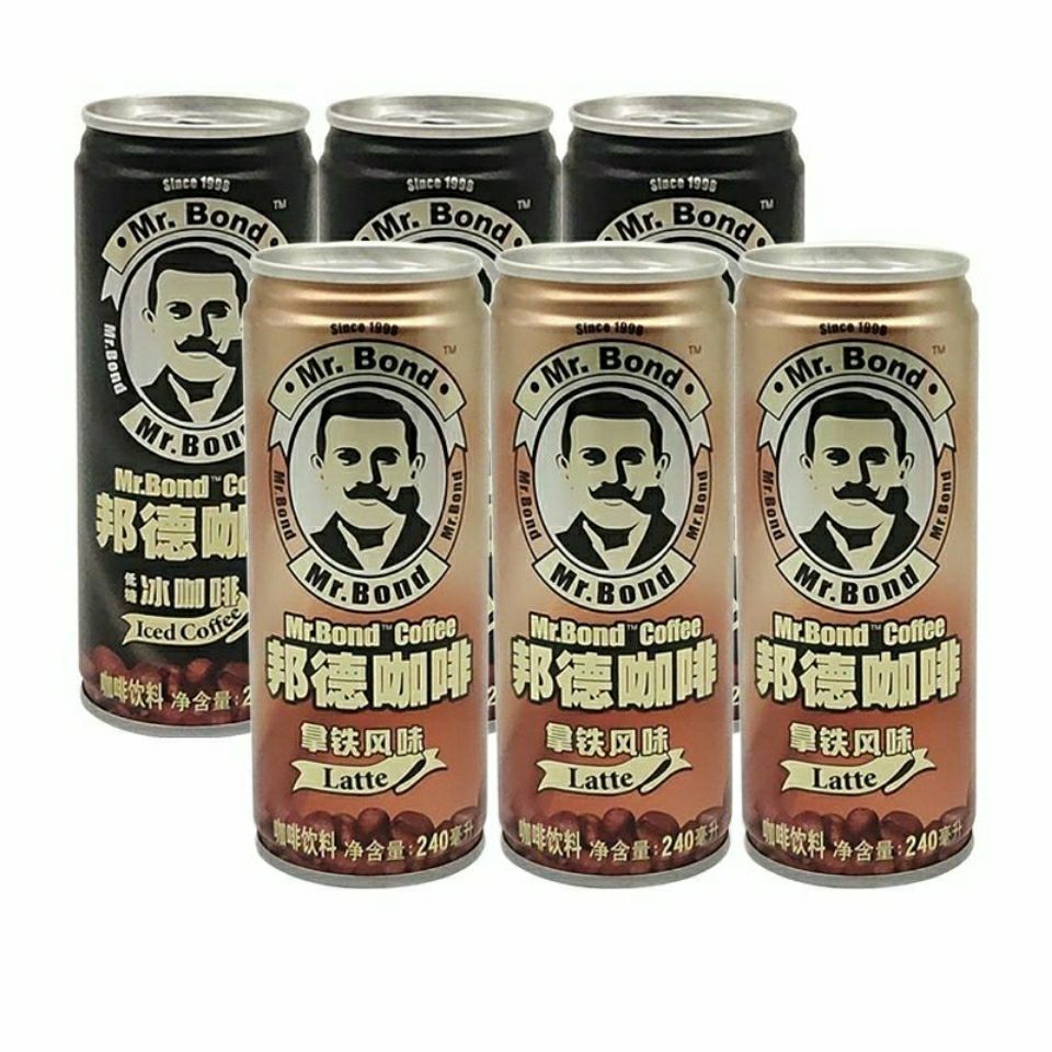 邦德咖啡罐装咖啡旺旺邦德240ml4罐拿铁咖啡冰咖啡网红摩卡味4罐邦德