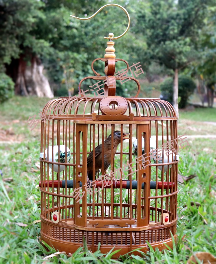 鸟笼竹制画眉鸟笼画眉笼鹦鹉鸟笼生头手工大号八哥鸟笼子圣迪凯 30cm