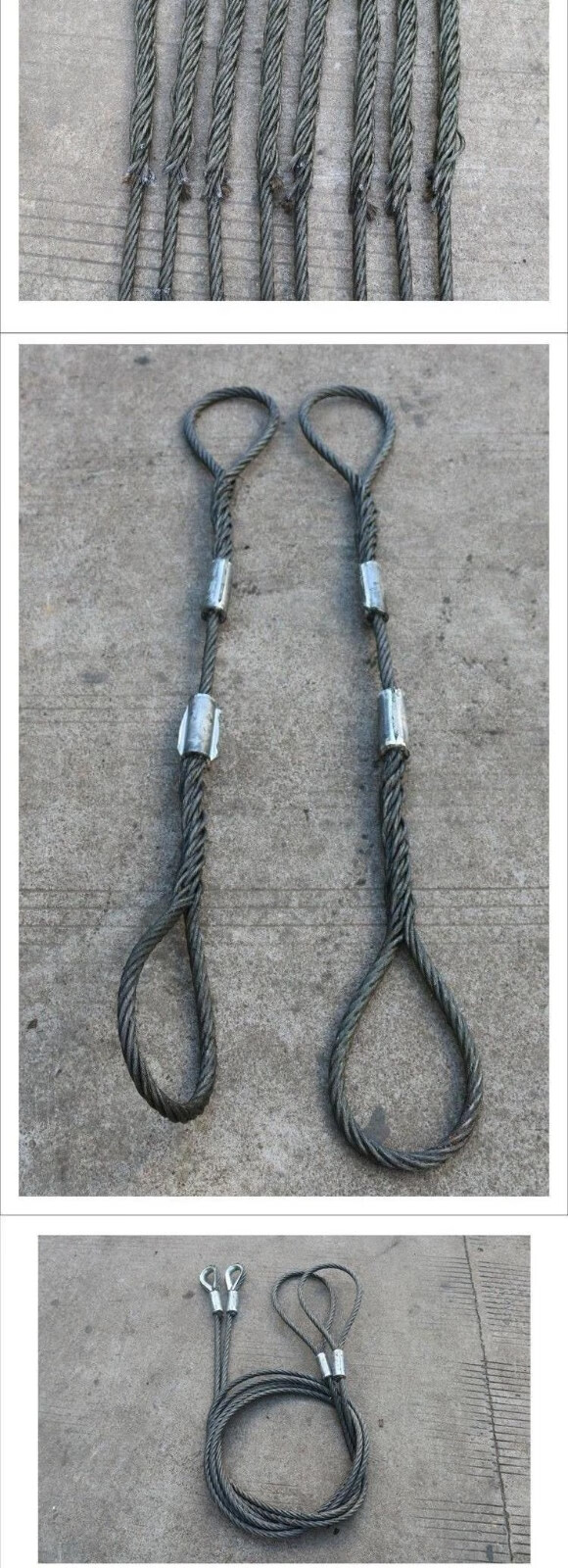 插编钢丝绳双扣吊索具手工编织起重吊装工具1米10mm