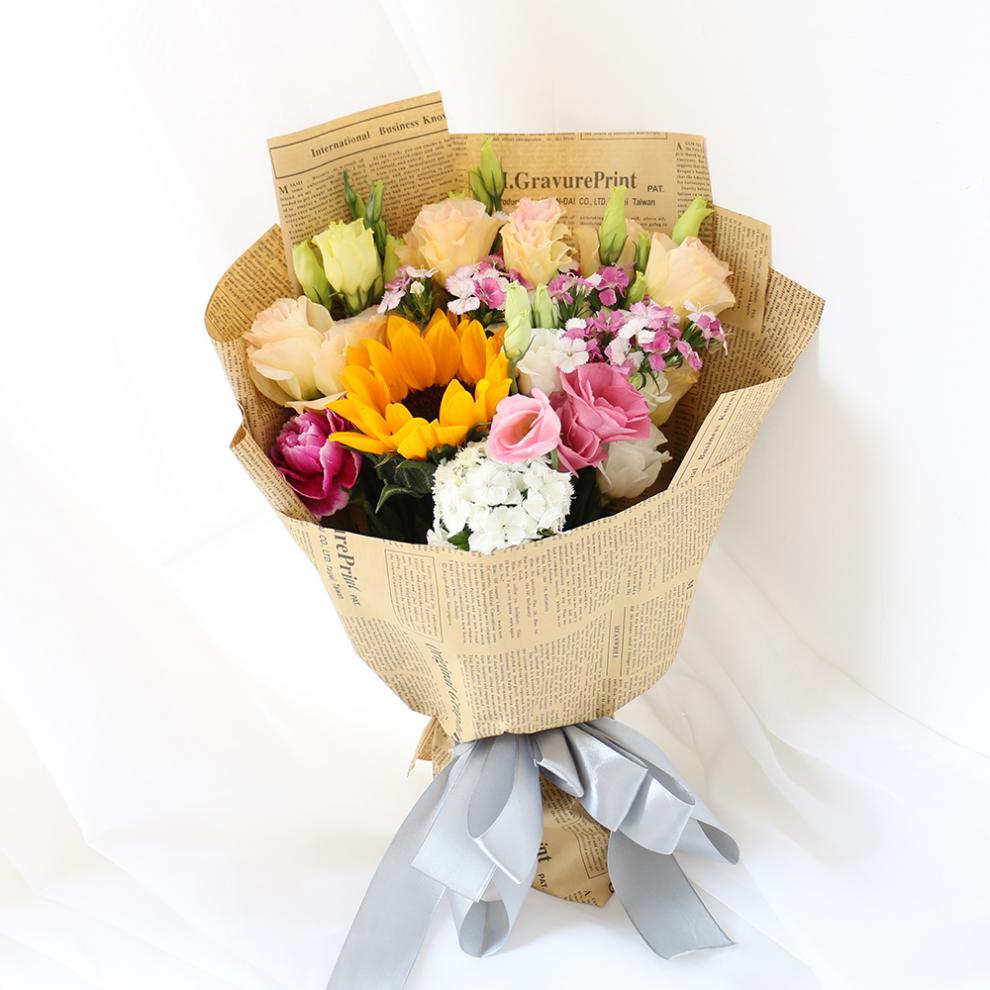 北京天津同城鲜花全国速递向日葵真花花束葵花混搭送男生爸爸老公生日