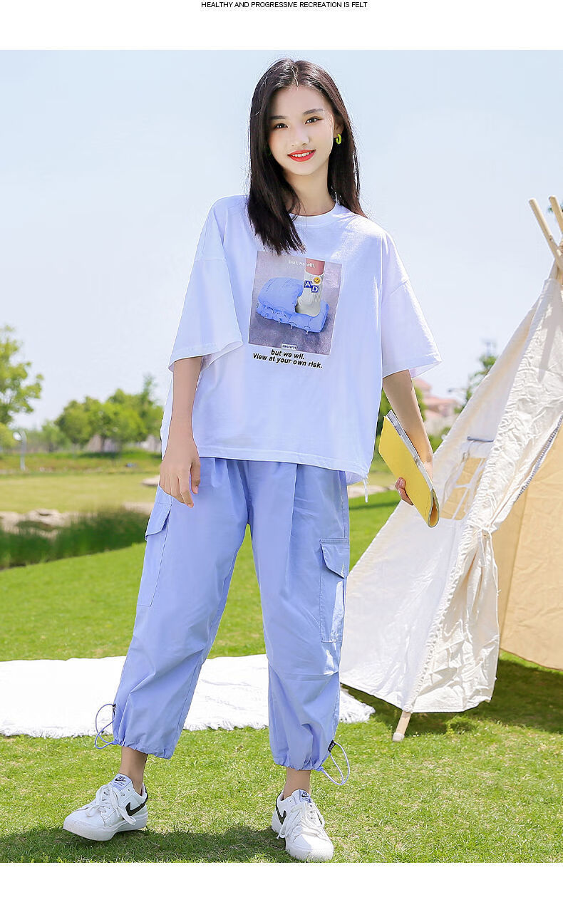 雾绡女孩子衣服女大童套装13到15岁夏季短袖套休闲中大童夏装女童2022