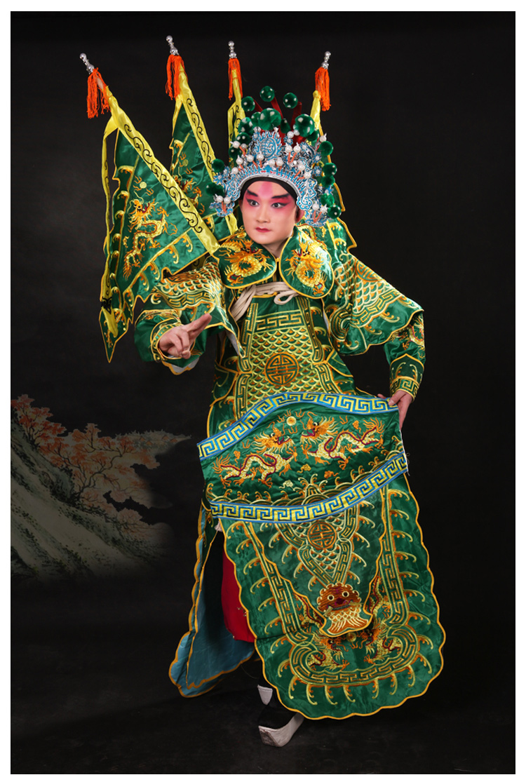 哈昱戏曲武生大靠京剧服装戏剧服男靠武将靠旗将军定军山霸王古装戏装