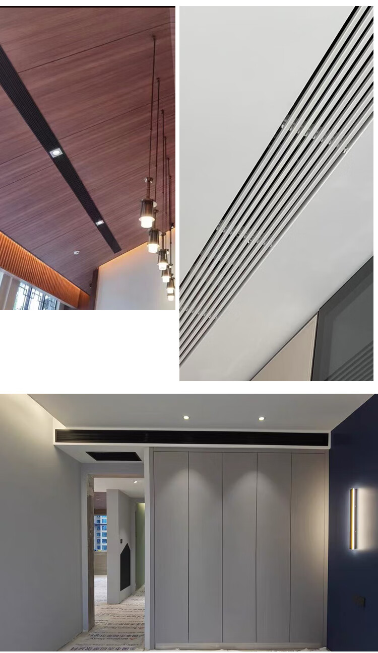 空调出风口极窄abs中央空调出风口格栅加长百叶极窄风管机线性型无