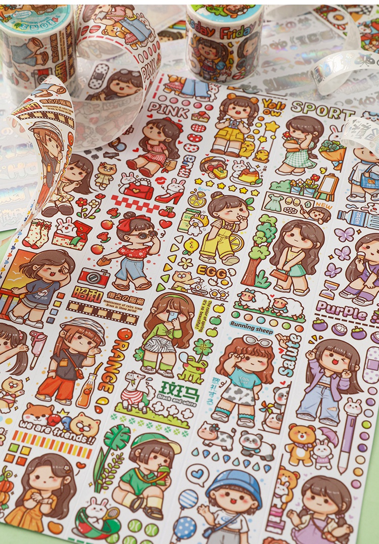 duga多加小麻薯手帐胶带全套整卷少女卡通可爱肉球风diy手账素材装饰