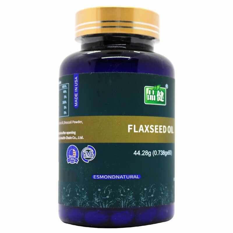 品健牌 亚麻籽油 60粒 软胶囊 美国原装进口 爱司盟 1瓶【图片 价格