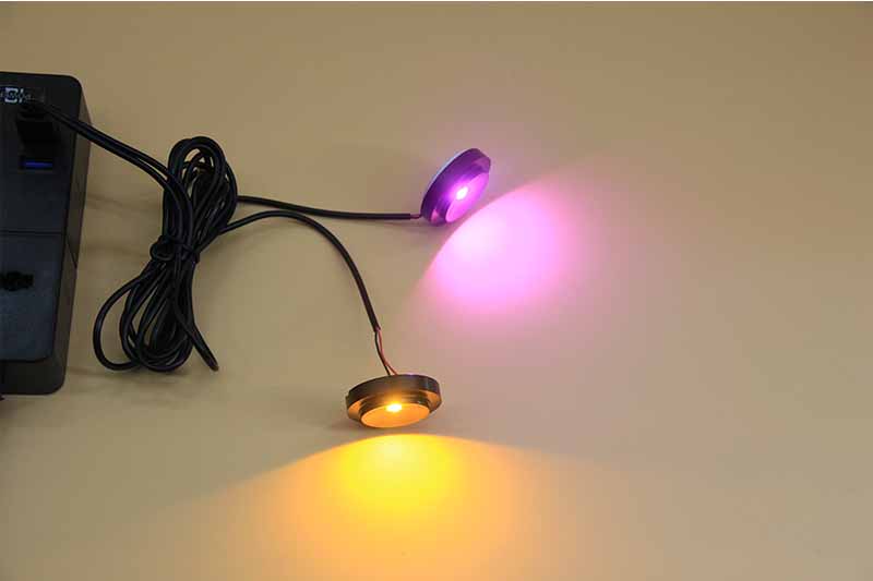 usb薄可粘贴小射灯一拖二1wled点光源5v接口模型展柜灯黑色一拖二中性