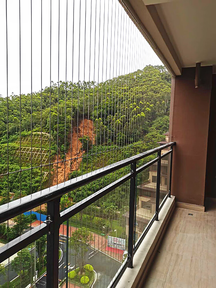 赣源 隐形防盗网钢丝惠州阳台防护网家用316高空防猫防坠安包安装