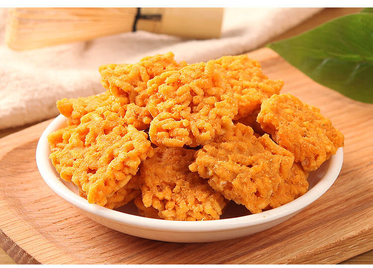 网红蟹香蛋黄锅巴零食蟹黄小米糯米手工脆锅巴128g涵鹭买64g送64g发1