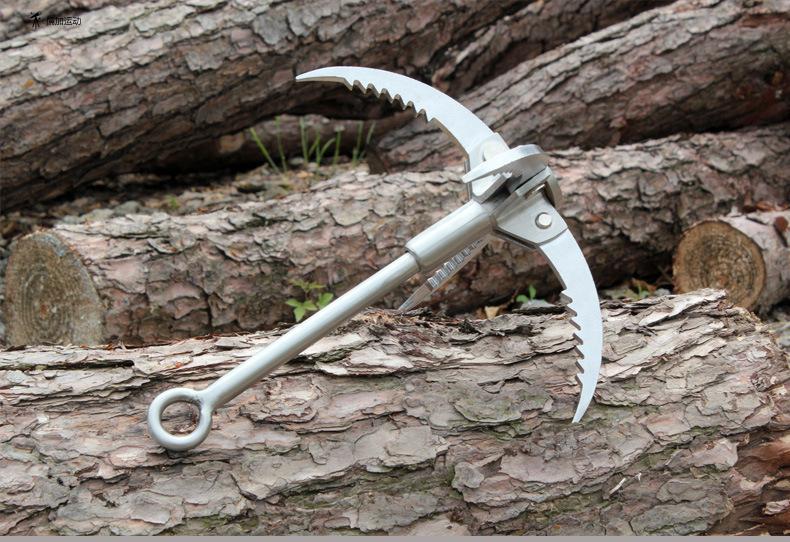 野外探险户外攀岩登抓钩救生飞虎爪大号攀登飞爪折叠钩四爪生存