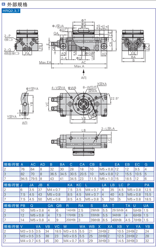 旋转气缸180度hrq2/hrq7/hrq10/hrq20/hrq30/50/100-a hrq10