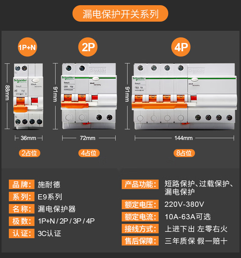 施耐德空气开关报价图片