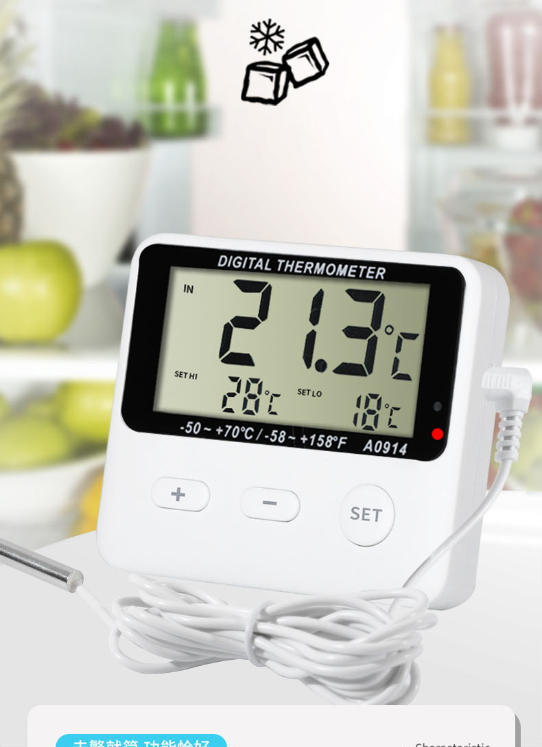 曦凰冰箱温度计医药专用冷藏冷冻库疫苗内用留样柜显示器测温表 温声