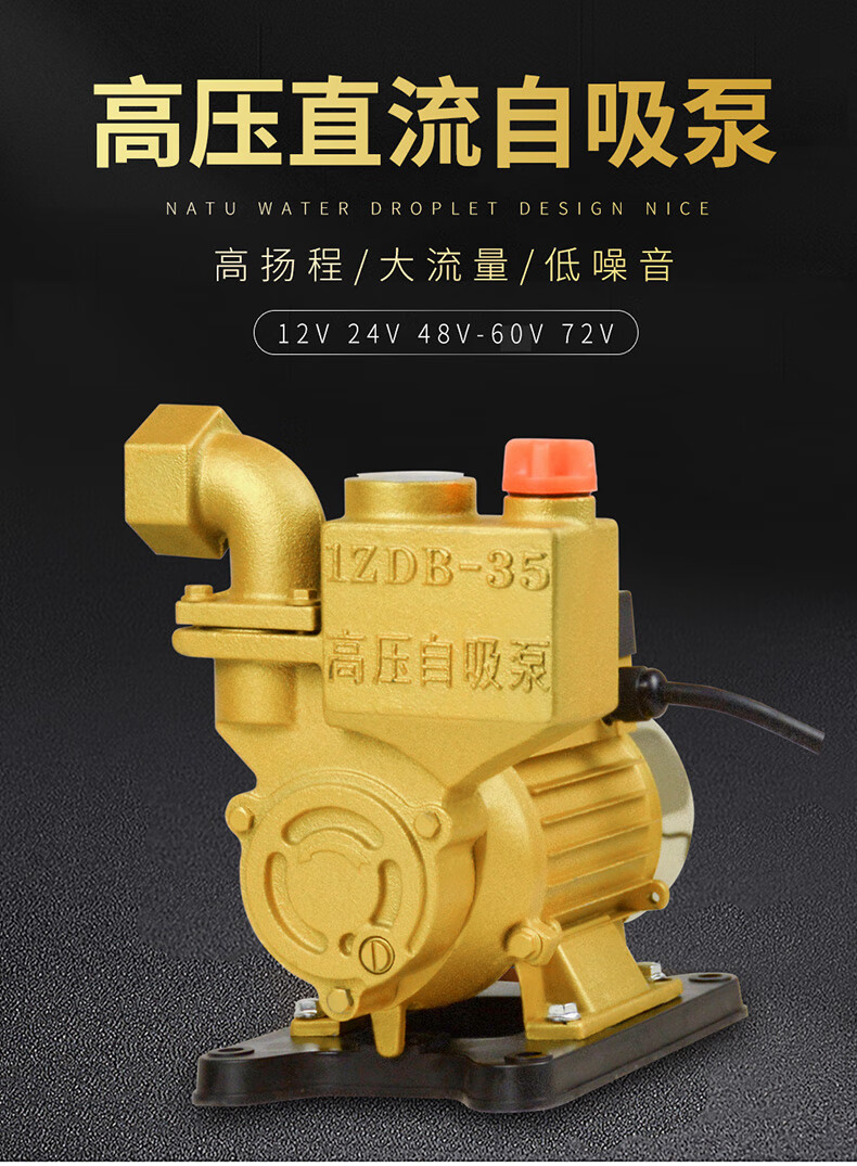 直流抽水机家用12v24v48v60v72v抽水泵水井便携式小型自吸泵 24v 350w