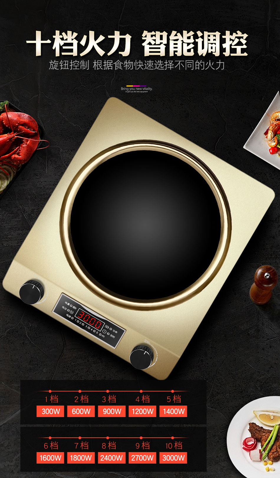 凹面电磁炉家用爆炒3000w通用锅炒菜一体大功率凹型 3500w银 )电磁炉