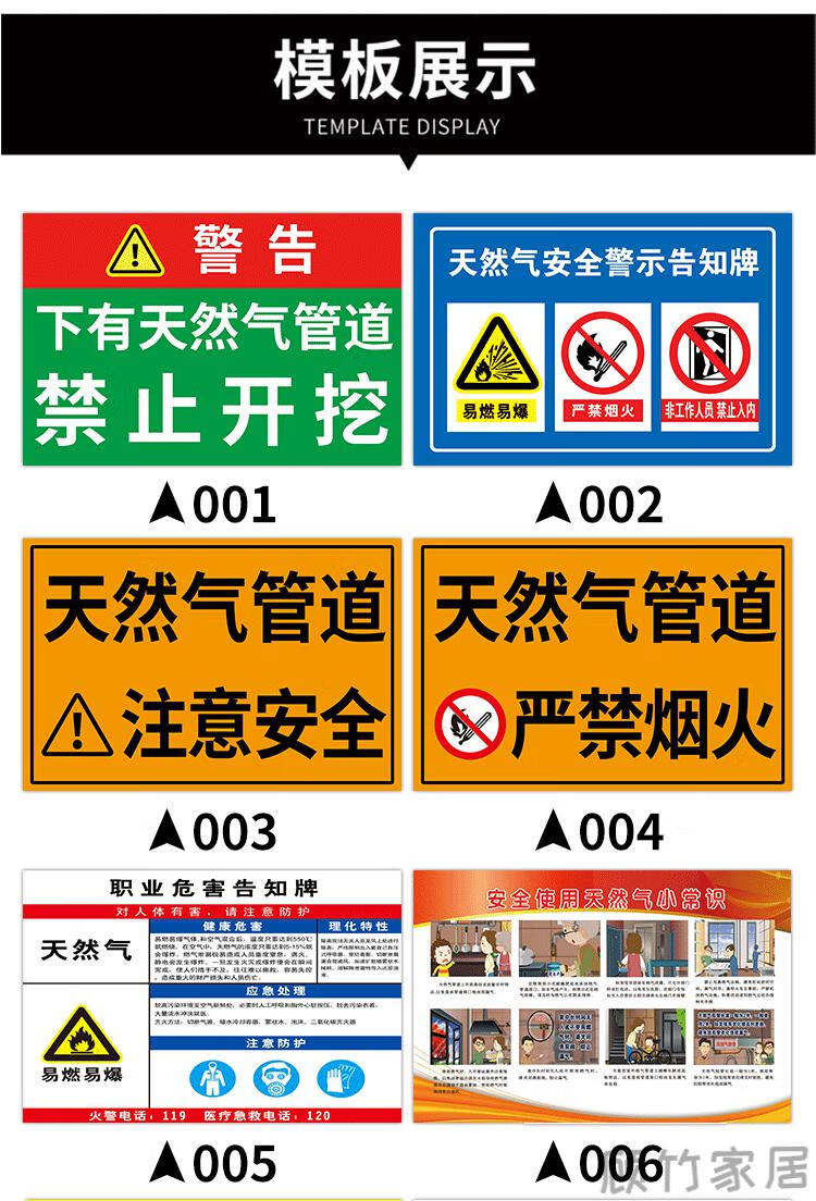 标志燃气设施指示牌禁止吸烟提示牌标语告知kt板金边留言编号40x60cm