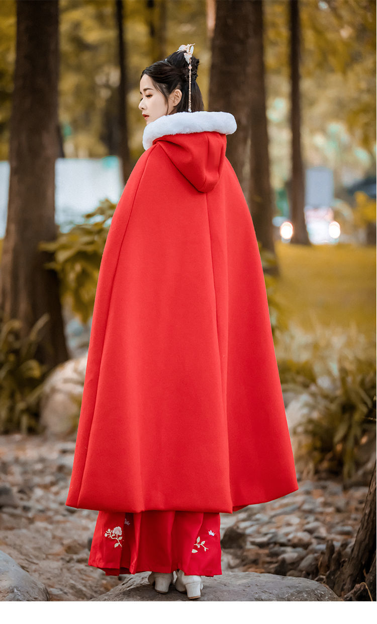 2020新款汉服斗篷女冬长款披风改良日常学生古装仙女中国风汉元素579