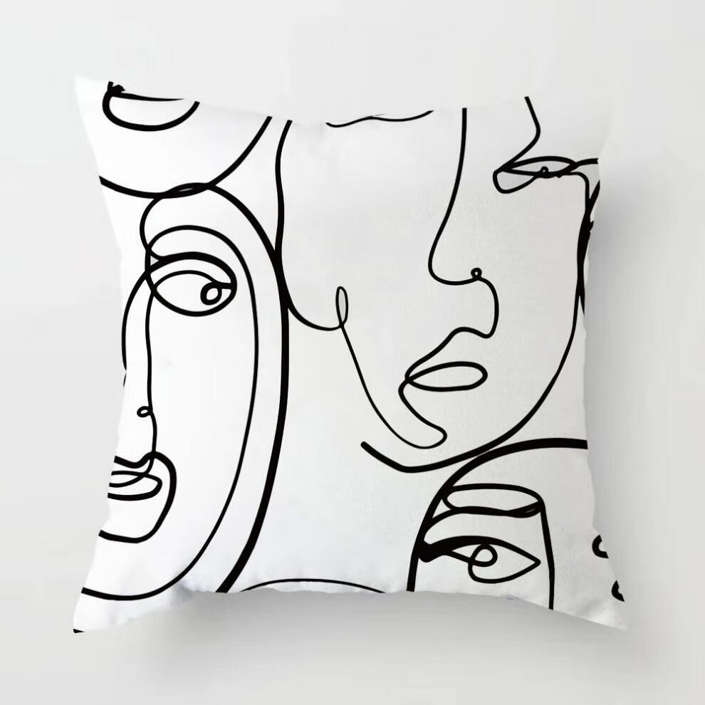 克莱因蓝北欧抱枕ins轻奢风靠垫复古艺术抽象蓝色靠枕民宿沙发mag1845