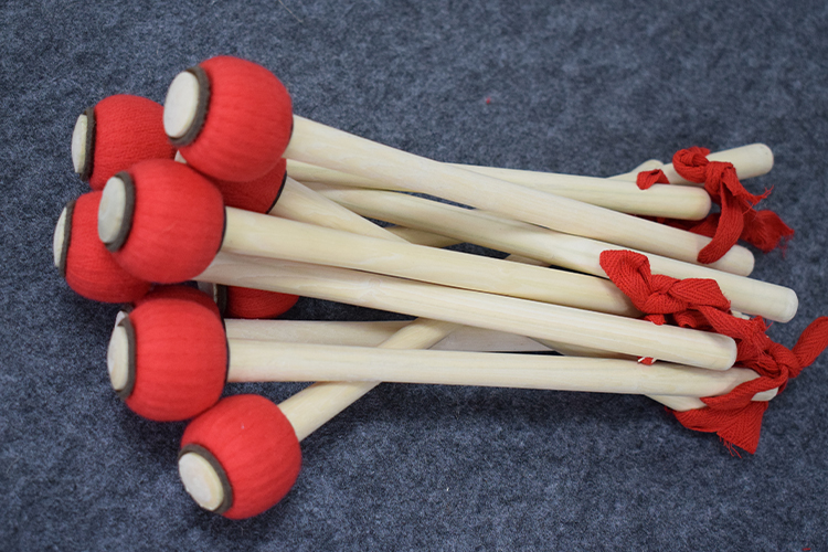 六道木锣槌六道木手工缠制红色锣锤锣点大小苏锣大锣槌小铜锣锤敲锣棒