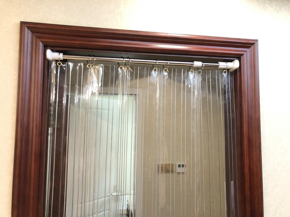 空调门帘隔冷 免打孔塑料透明pvc隔热隔断帘防尘防油烟空调门帘可推拉