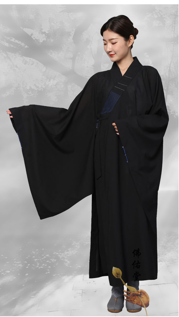 夏天穿的僧人服装夏季佛教海青居士服女男四季款诵经念佛法会透气法师