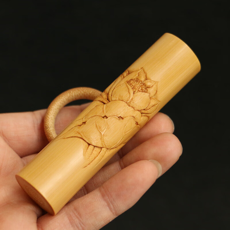 可狄可狄实心竹把件纯手工雕刻实心竹手把件竹雕老玉竹把玩竹制小挂件